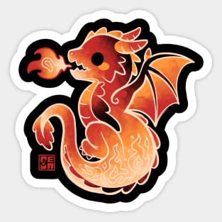 Red dragon flames Sticker